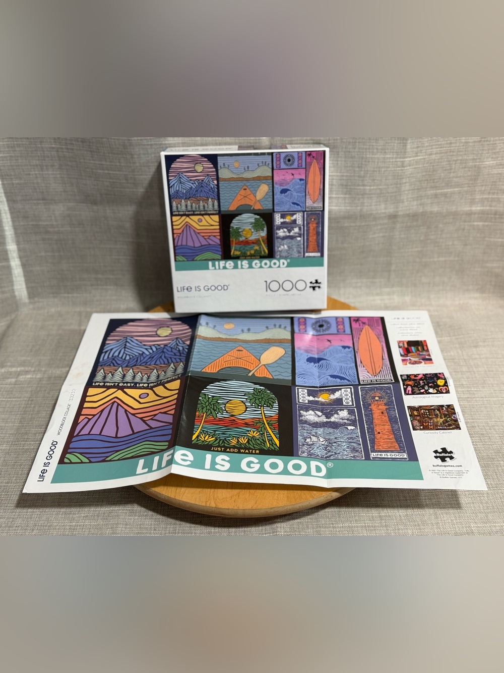 Buffalo Games 1000-Piece Life is Good Woodblock Collage Jigsaw Puzzle